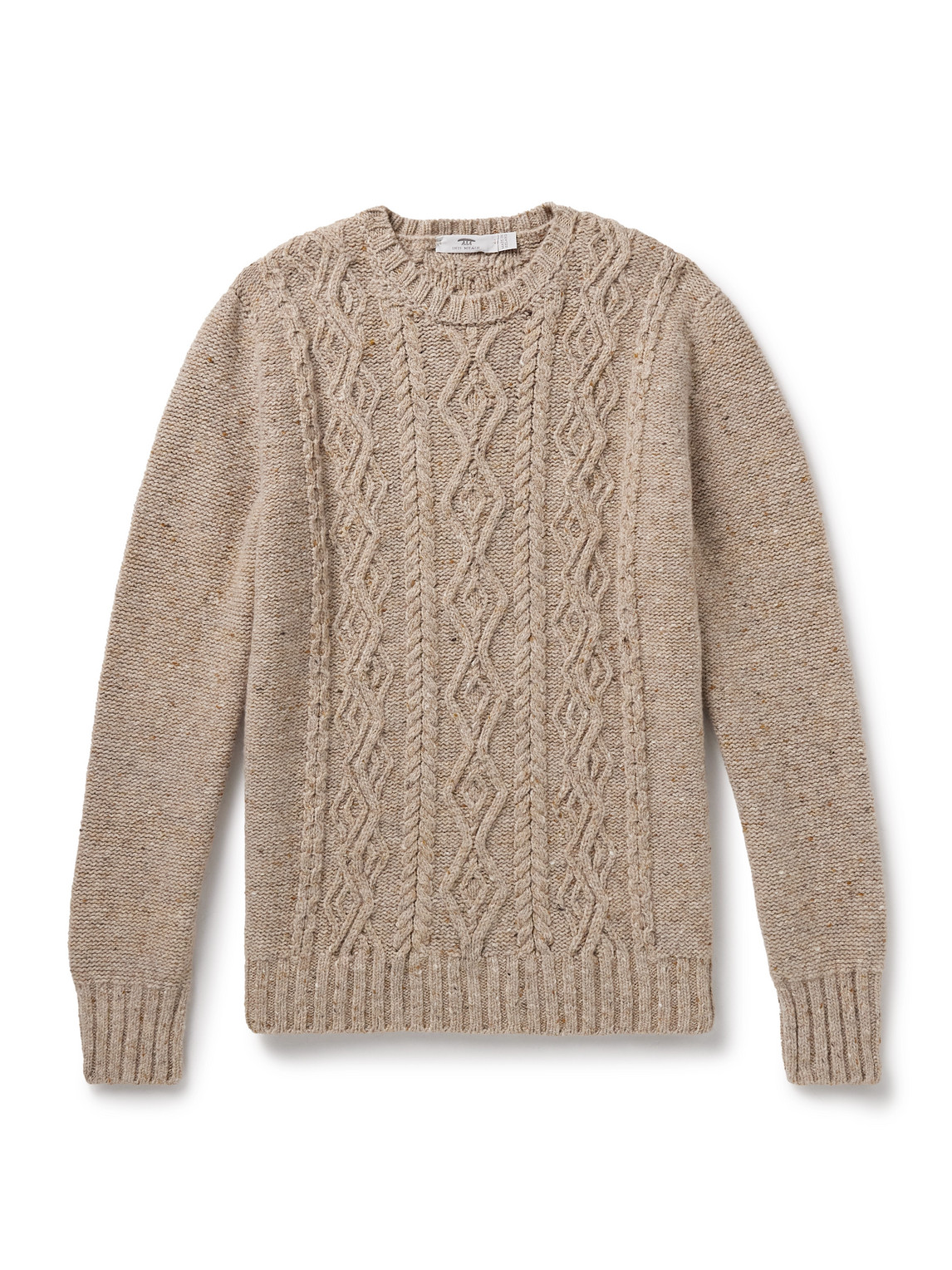 Inis Meáin - Celebration Cable-Knit Merino Wool and Cashmere-Blend Sweater - Men - Neutrals - S von Inis Meáin