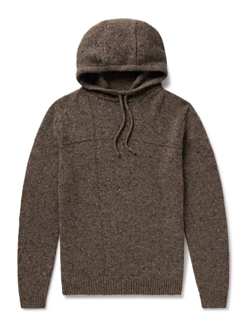 Inis Meáin - Lifeline Merino Wool and Cashmere-Blend Hoodie - Men - Brown - M von Inis Meáin