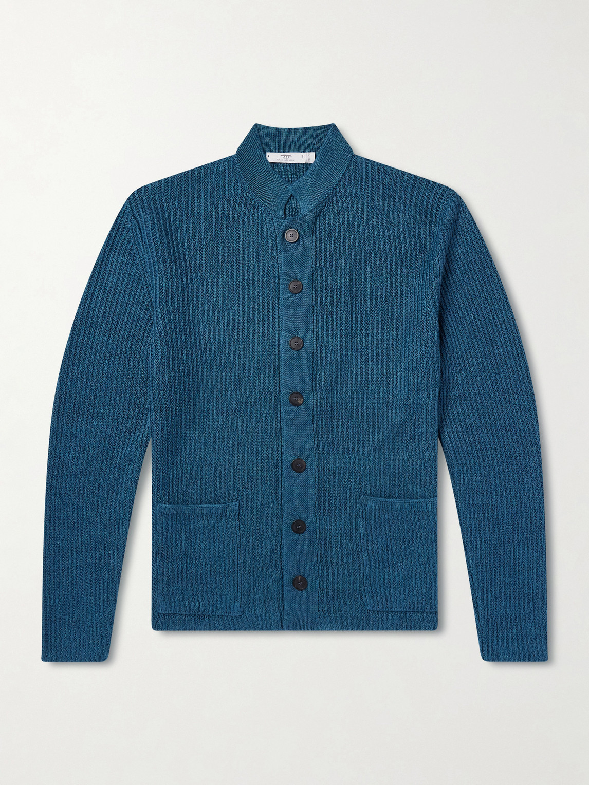 Inis Meáin - Lightkeeper Ribbed Linen Cardigan - Men - Blue - M von Inis Meáin