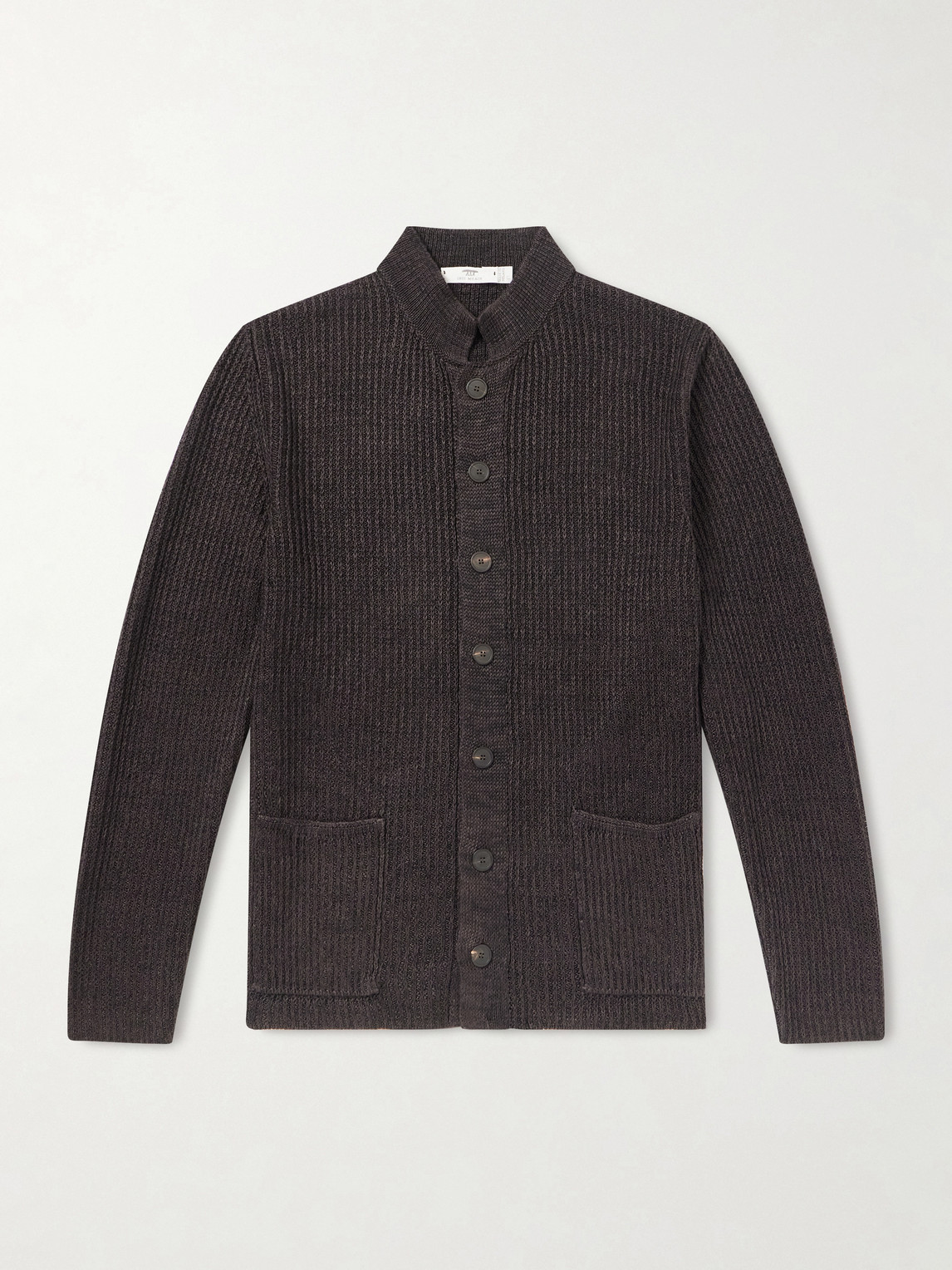 Inis Meáin - Ribbed Linen Cardigan - Men - Brown - S von Inis Meáin