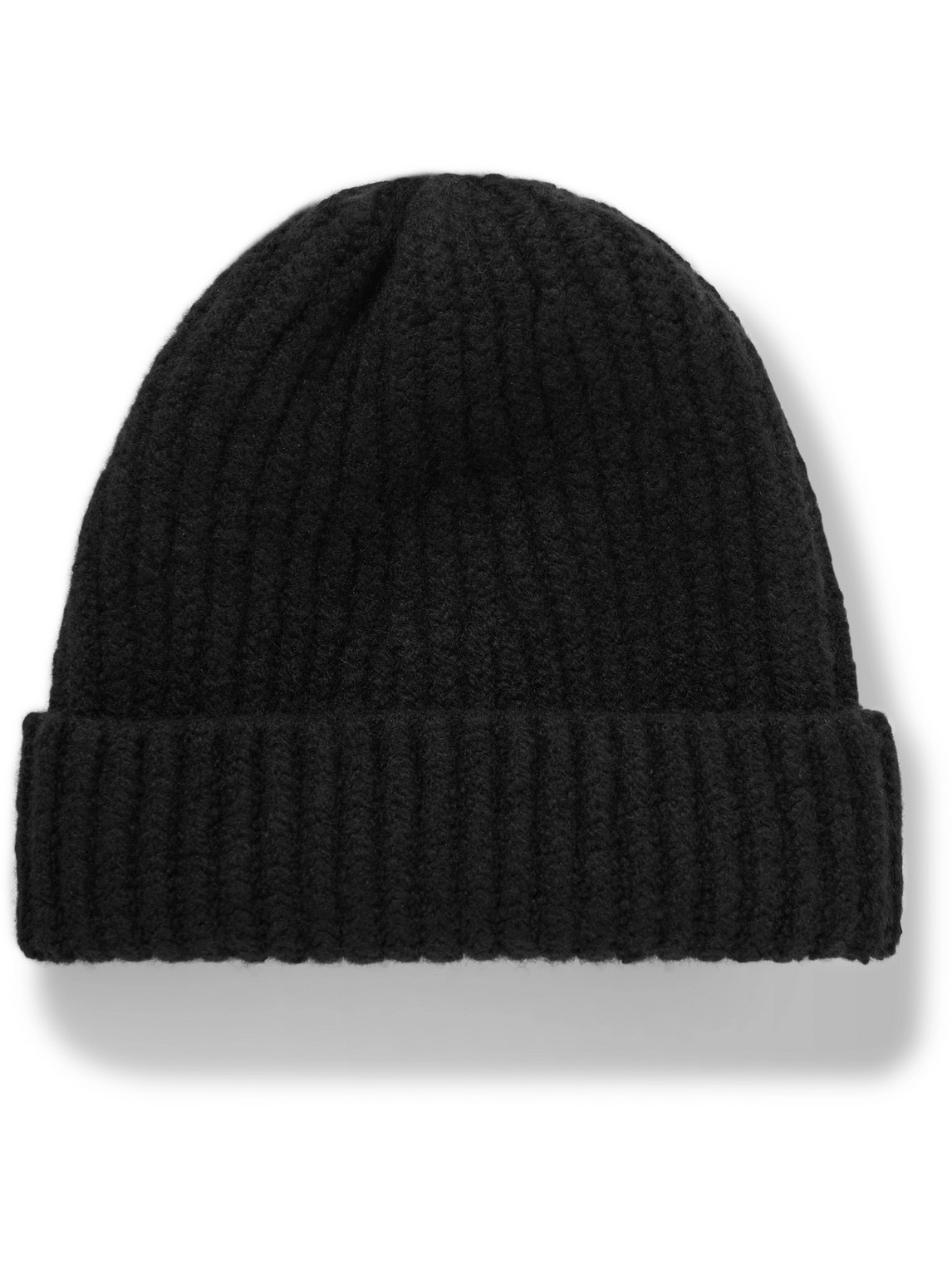 Inis Meáin - Ribbed Merino Wool and Cashmere-Blend Beanie - Men - Black von Inis Meáin