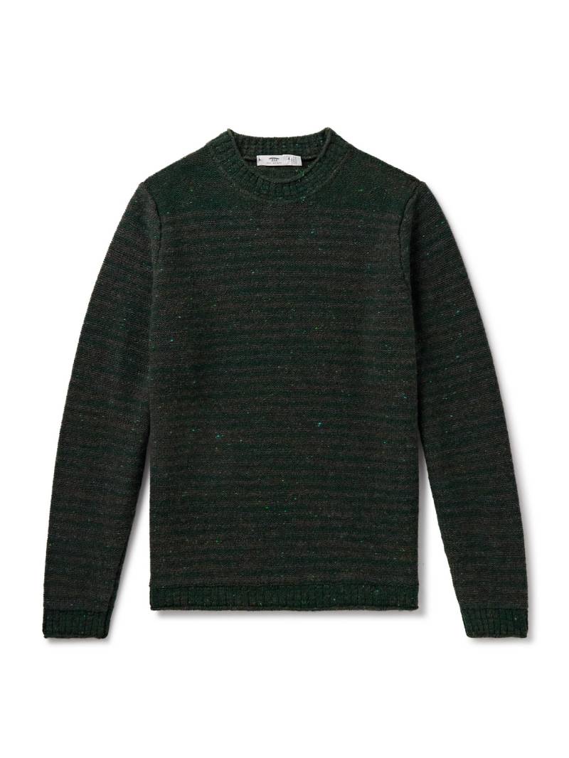 Inis Meáin - Striped Merino Wool and Cashmere-Blend Sweater - Men - Green - M von Inis Meáin