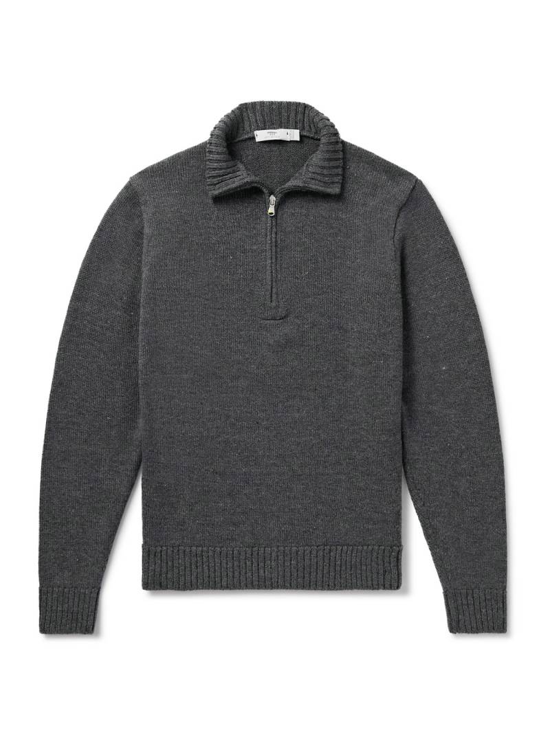 Inis Meáin - Wool and Linen-Blend Half-Zip Sweater - Men - Gray - L von Inis Meáin