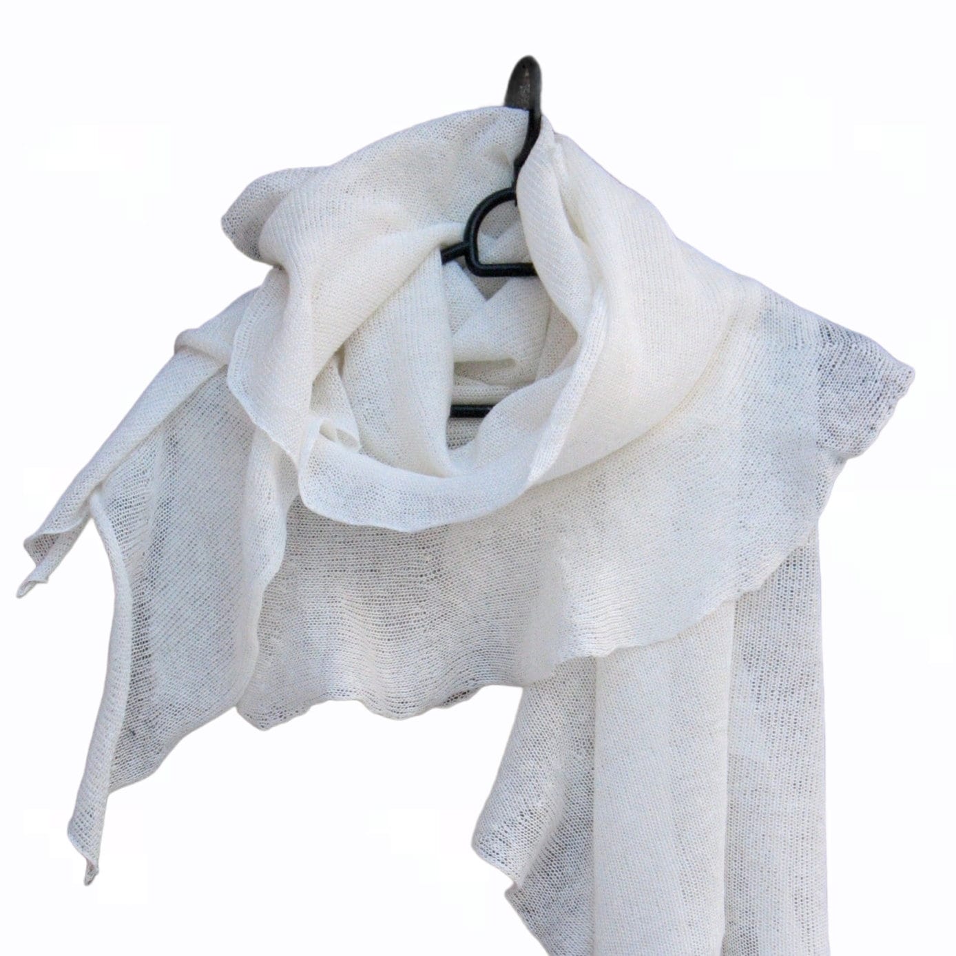 Leinen Hochzeit Schal Naturweiß Sommer Wrap von Initasworks