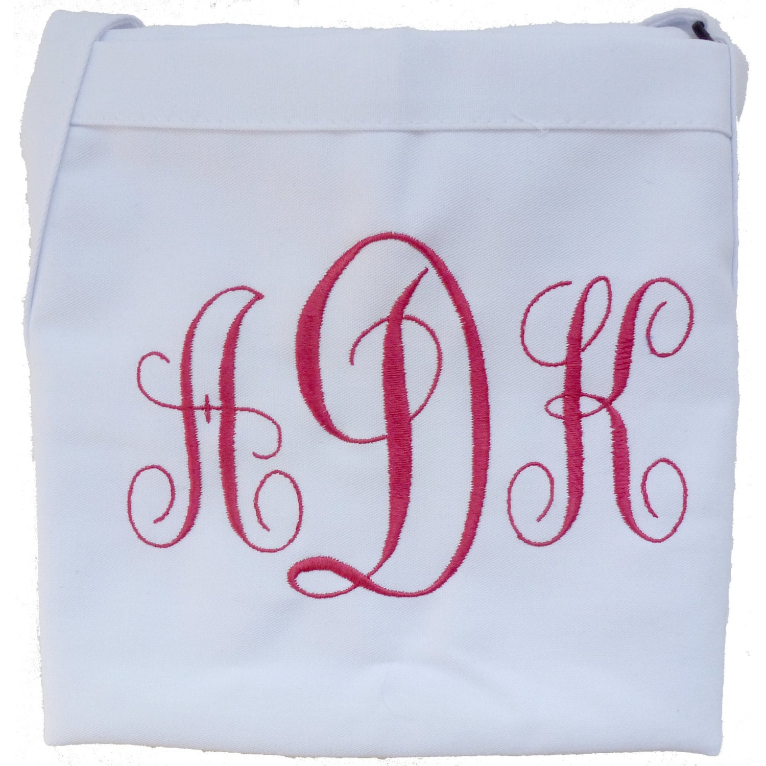 Bestickte Weiße Kochschürze Mit Großem Curly Monogramm von InitialImpressions