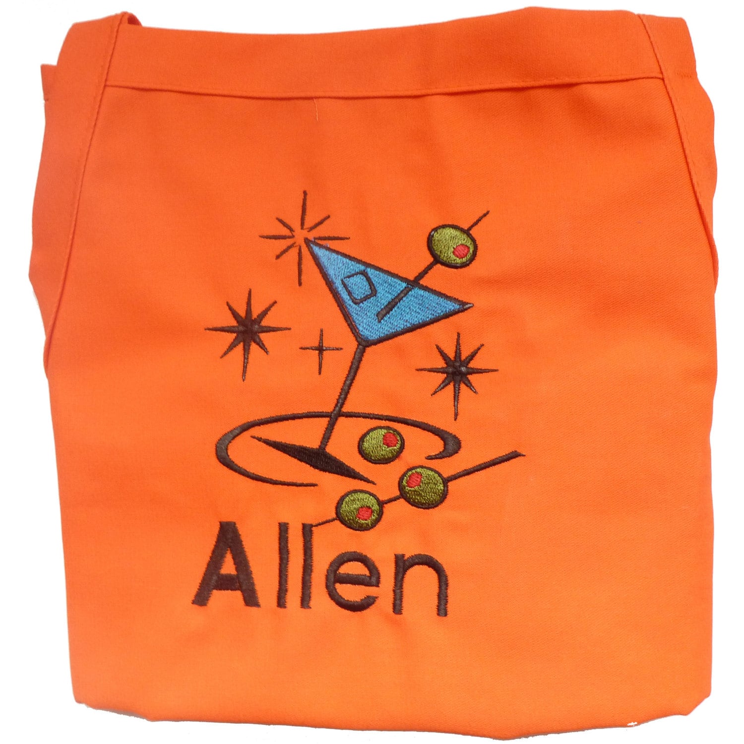 Retro Personalisierte Bestickte Schürze - Ihre Farbwahl von InitialImpressions