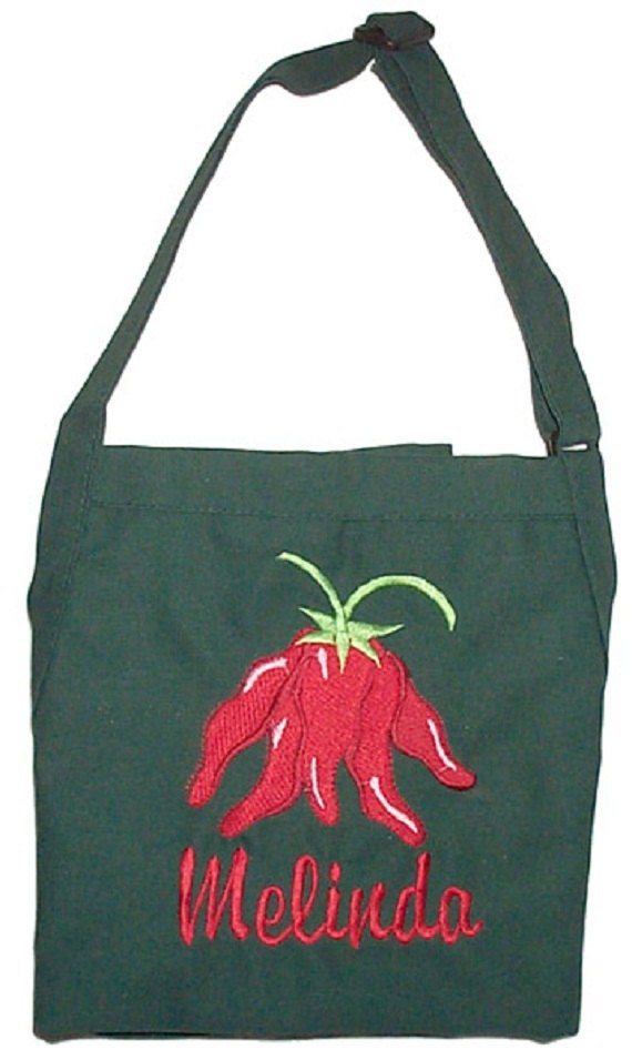 Valentine Hot Lover Schürze - Chili Pepper Bestickte Schürze, Individuell Bestickt Und Personalisiert von InitialImpressions