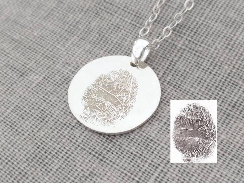 Fingerabdruck Schmuck, Silber Erinnerung Halskette, Schmuck von InitialNecklaces
