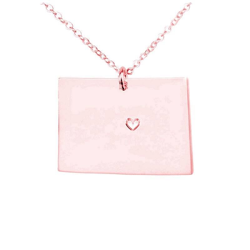 Rose Gold Wy State Halskette, Wyoming Map Charm, Zustand Geformte Personalisierte Charm Mit Herz Rose Gold Wy State Halskette, Wyoming Map Charm, Zustand Geformte Personalisierte Charm Mit Herz von InitialNecklaces
