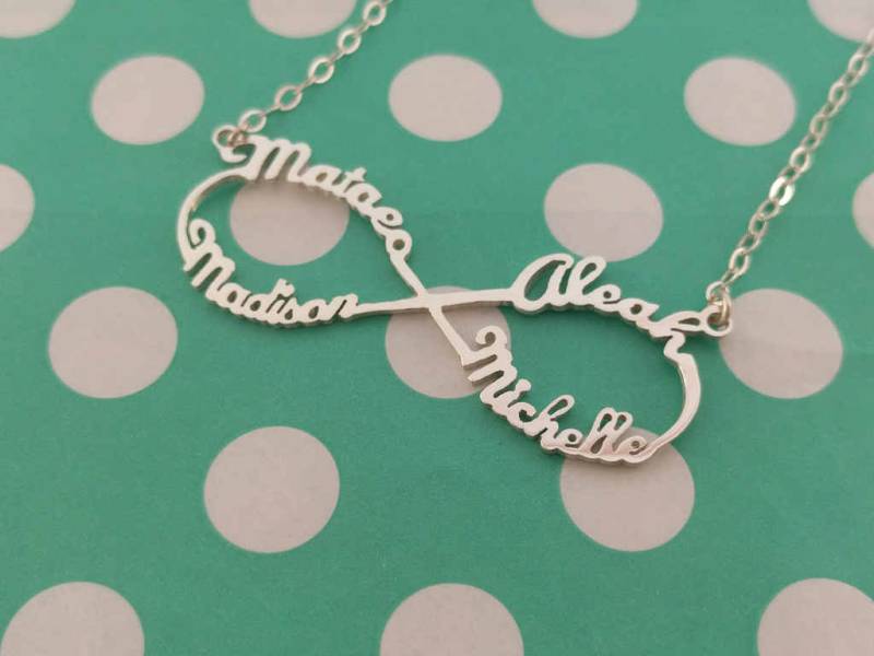 Silber Infinity Halskette Mit Namen, Personalisierte Unendlichkeit Halskette, Unendlichkeit Namen Symbol Halskette, Ewigkeit Silber Infinity Halskette Mit Namen, Personalisierte Unendlichkeit Halskette, Unendlichkeit Namen Symbol Halskette, Ewigkeit von InitialNecklaces