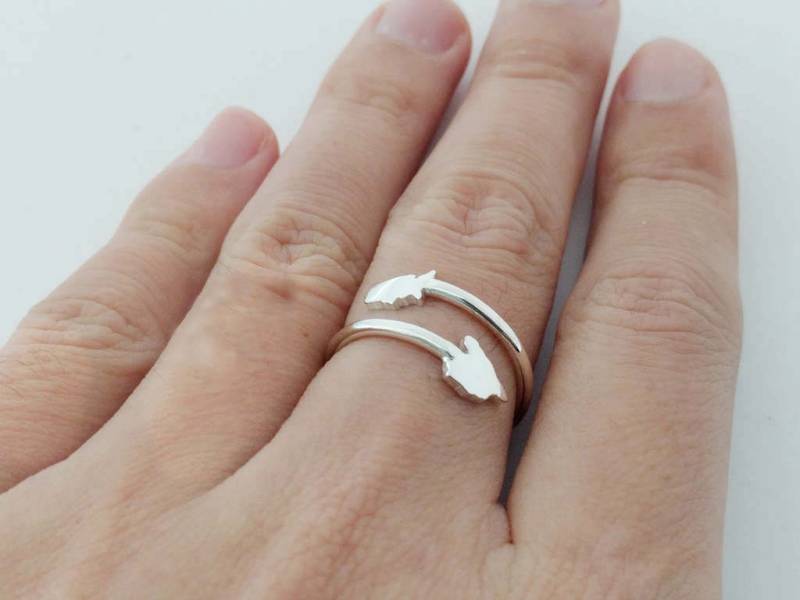 Silber Irgendwelche Staaten Ring, Personalisierte Zwei Land Ringe, Fernring, Doppel Zustand Beste Freundin Fern Geschenk Silber Irgendwelche Staaten Ring, Personalisierte Zwei Land Ringe, Fernring, Doppel Zustand Beste Freundin Fern Geschenk von InitialNecklaces