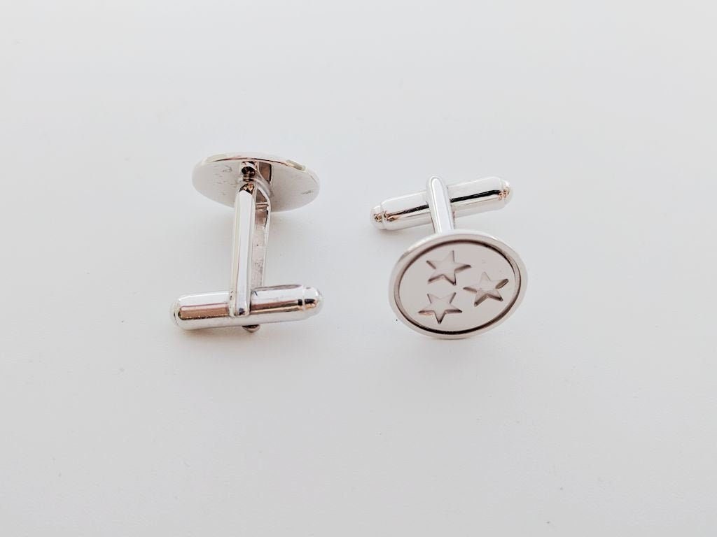 Tri Star Tennessee Flagge Manschettenknöpfe, State Von Hochzeit Tn Logo Manschettenknopf, Symbol von InitialNecklaces