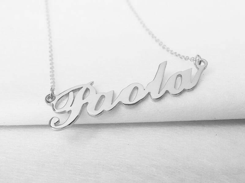 sterling Silber Namen Halskette, Personalisierte Skript Name Benutzerdefinierte Promi Brautjungfer Geschenk von InitialNecklaces