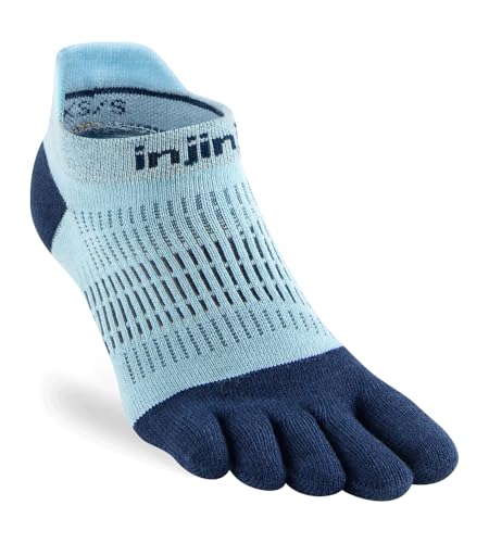Injinji Damen Run Lightweight No-Show Toe Socks, Heron, X-Small-Small von Injinji