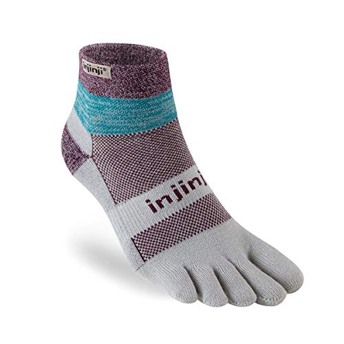 Injinji Trail Mini-Crew Xtralife Midweight Socken lila/grau Schuhgröße S | EU 37-40 2021 Laufsocken von Injinji