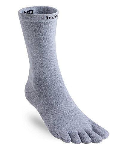 Injinji Liner Crew Zehensocken, Herren, grau, X-Large von Injinji