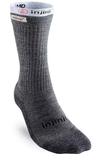 Injinji Mens Liner+Hiker Socks Charcoal 44.5-47.5 von Injinji
