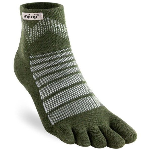 Injinji - Outdoor Midweight Mini-Crew Wool - Wandersocken Gr S oliv von Injinji