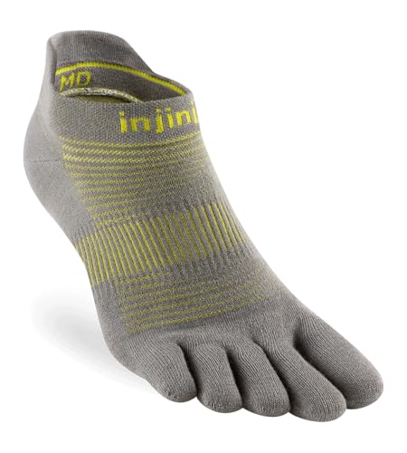 Injinji RUN LIGHTWEIGHT NO-SHOW NEON SILVER S von Injinji