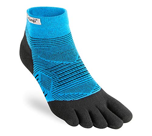 Injinji Run Lightweight Mini Crew Socken blau/grau Schuhgröße S | EU 37-40 2021 Laufsocken von Injinji