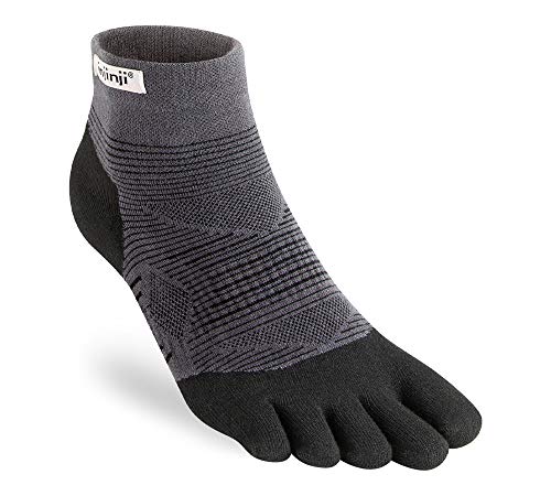 Injinji Run Lightweight Mini Crew Socken schwarz/grau Schuhgröße XL | EU 47,5+ 2021 Laufsocken von Injinji