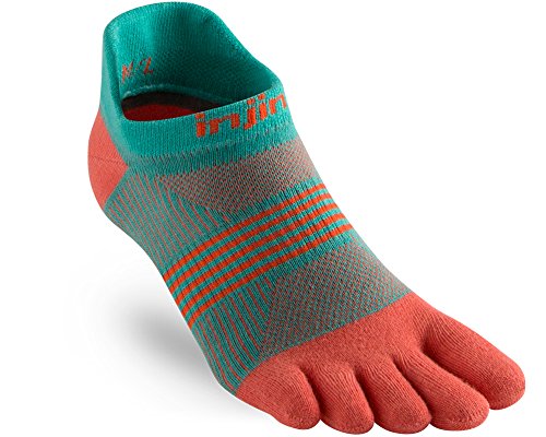 Injinji Womens Run Lightweight No-Show Socks Guava 40.5-44.5 von Injinji