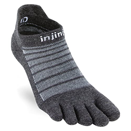Injinji Run Lightweight No-Show Merino Socken, slate, L von Injinji