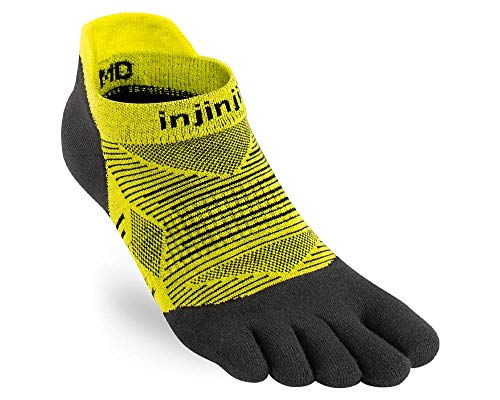 Injinji Run Lightweight No Show Toe Socks Limeade Size : 40-44 von Injinji