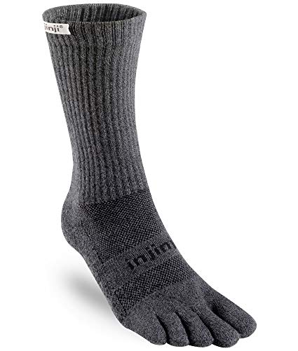 Injinji Trail Crew Xtralife Midweight Socken grau Schuhgröße XL | EU 47,5+ 2021 Laufsocken von Injinji