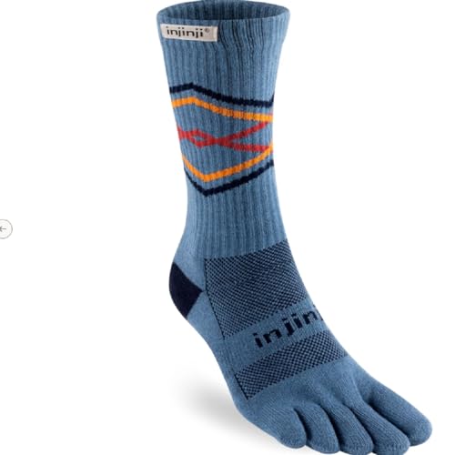 Injinji Zehensocken Trail Midweight Crew Socken, See, Large von Injinji