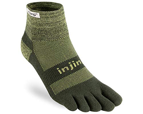 Injinji - Mittelhohe Socken mit separaten Zehen aus der Trail-Serie für Herren, Gras, S von Injinji