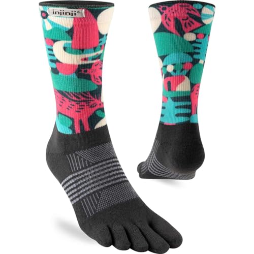 Injinji WOMEN'S TRAIL MIDWEIGHT CREW ARTIST DESIGNED MOON XS/S von Injinji