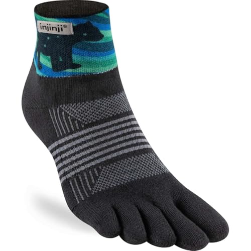 Injinji WOMEN'S TRAIL MIDWEIGHT MINI CREW ARTIST DESIGNED AURORA M/L von Injinji