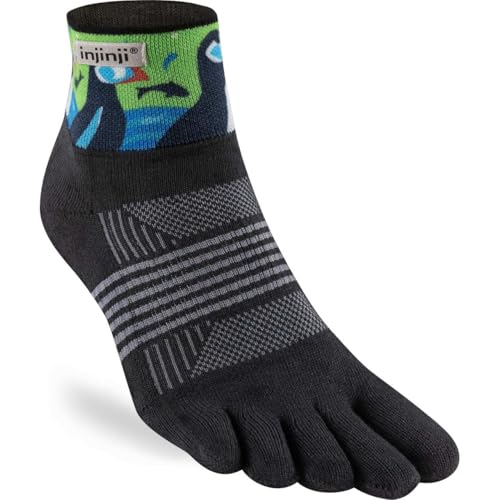 Injinji WOMEN'S TRAIL MIDWEIGHT MINI CREW ARTIST DESIGNED PUFFINS XS/S von Injinji