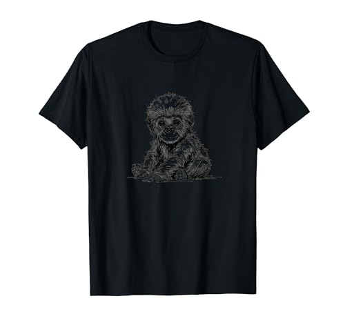 Niedliche Baby-Gorilla-Illustration, Skizze, Kunst, Tierliebhaber T-Shirt Niedliche Baby-Gorilla-Illustration, Skizze, Kunst, Tierliebhaber T-Shirt von Ink Element Prints