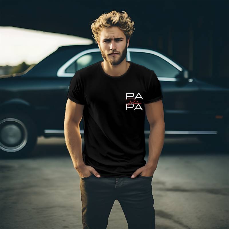 Personalisiertes T-Shirt | Papa Und Namen Papashirt Stolzer Vater Tolle Kinder Vatertag Geschenk Geburtstag P084Apt2 von InkAndBrushArtStudio