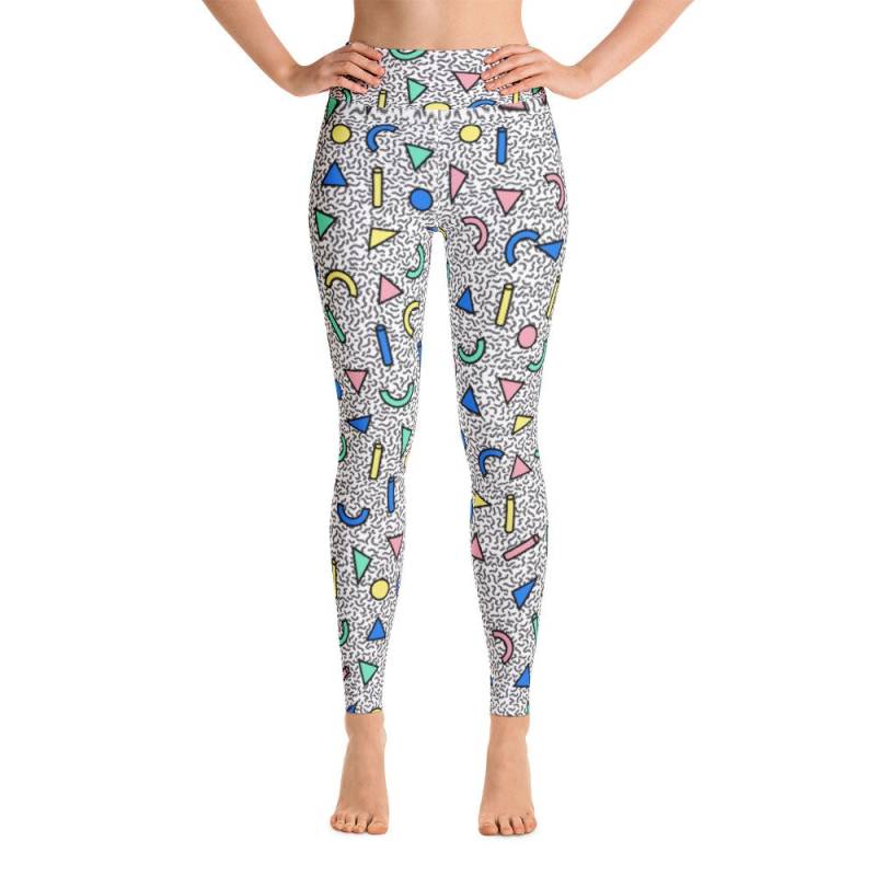Hoch Taillierte 80Er Jahre Memphis Style Yoga Leggings von InkTeaDesign