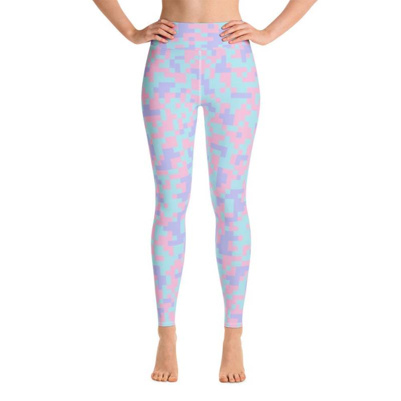 Pastell Camouflage Yoga Leggings Bunte Activewear von InkTeaDesign