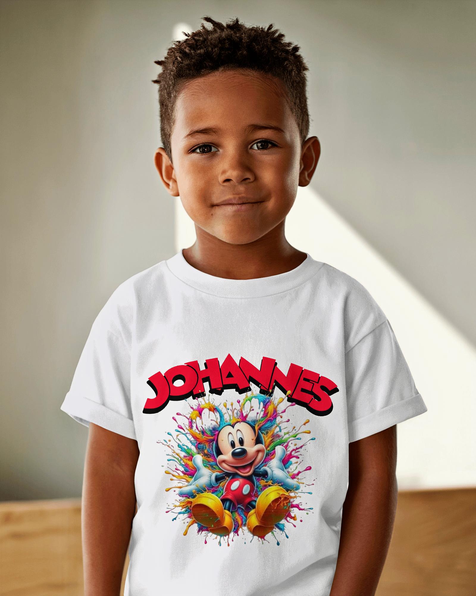 Personalisiertes, Farbenfrohes 3D-Splash-Mickey-T-Shirt Mit Individuellem Namen Für Kinder Und Jugendliche. Kostenlose Lieferung von InkVibesStore