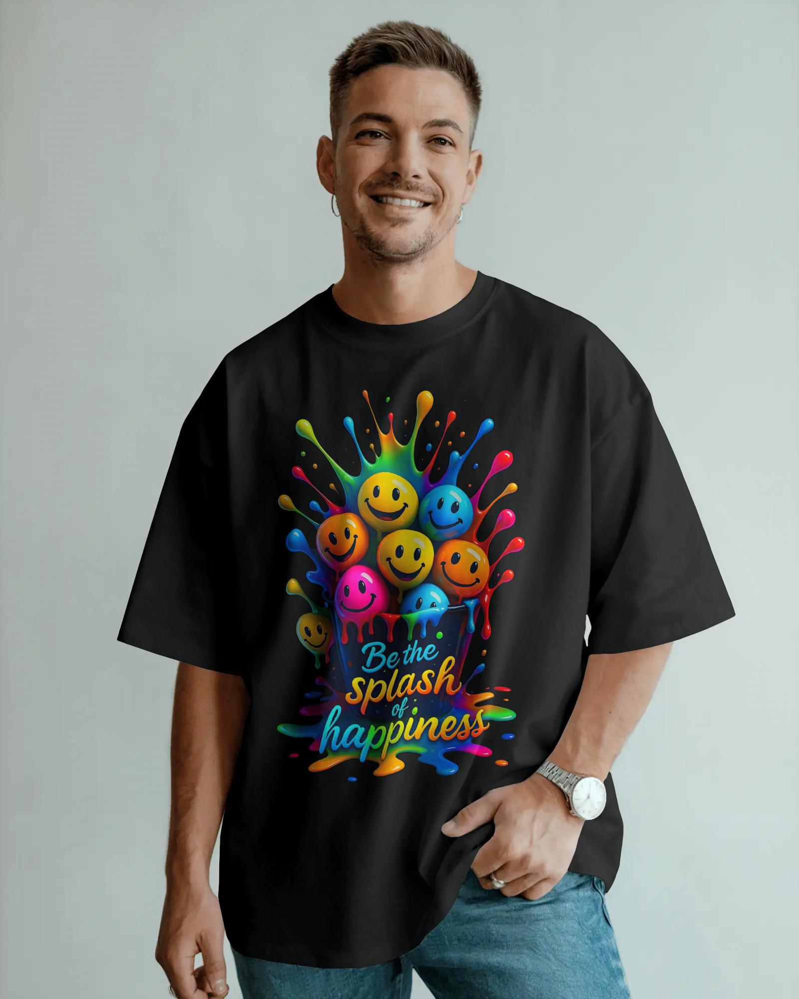 Sei Der Splash Of Happiness Unisex T-Shirt - Buntes 3D-Smiley-Shirt. Kostenlose Lieferung von InkVibesStore