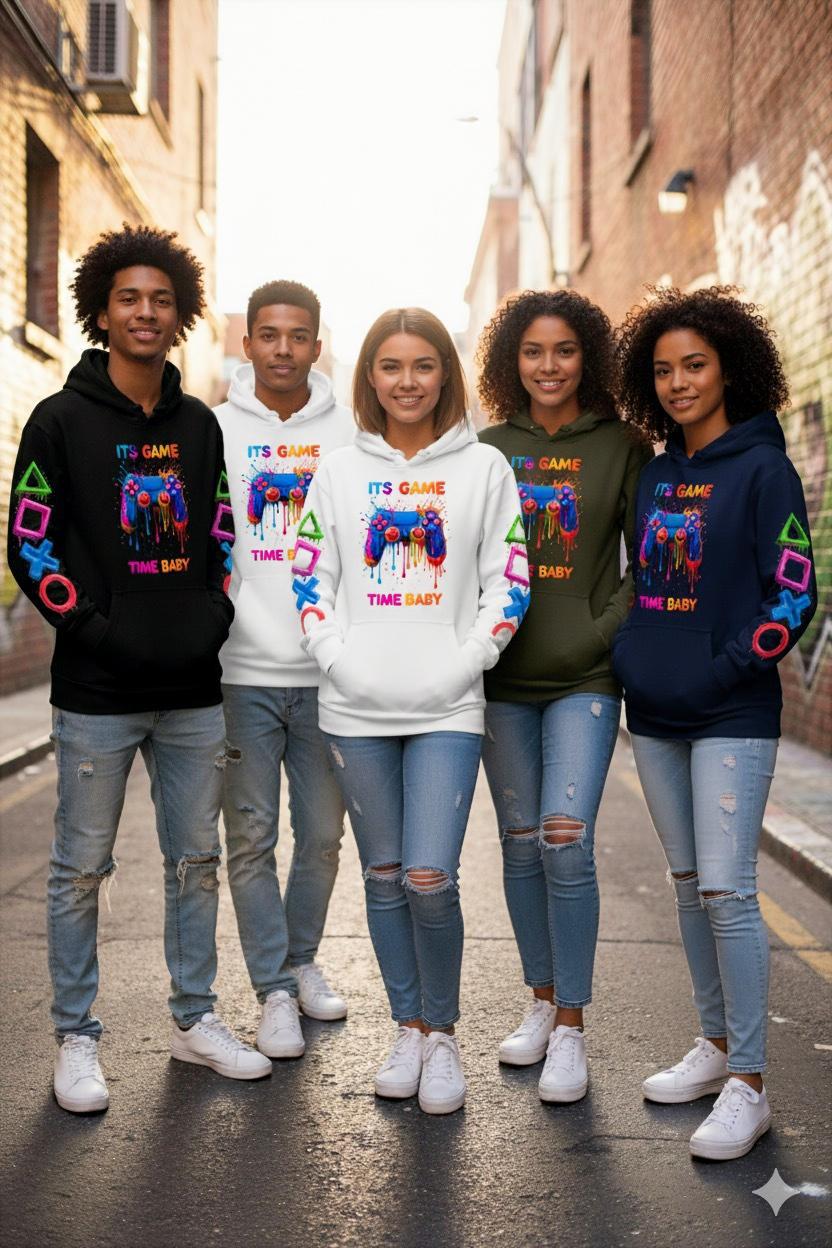 Wunderschöner Gaming-Hoodie, Farbenfrohes Gamer-Sweatshirt, Neon-Splash-Controller-Design, Perfektes Geschenk Für Gamer. Unisex von InkVibesStore