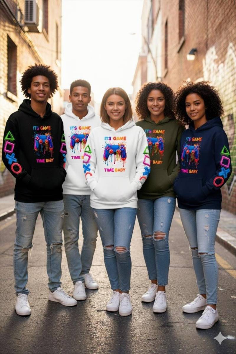 Wunderschöner Gaming-Hoodie, Farbenfrohes Gamer-Sweatshirt, Neon-Splash-Controller-Design, Perfektes Geschenk Für Gamer. Unisex von InkVibesStore