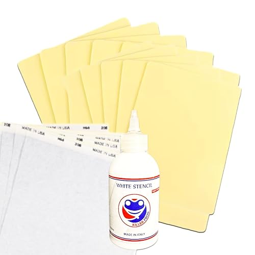 Synthetisches Leder Tattoo Praxis Skin Dicke 3 mm Format A4 (10 Stück Format A4 Dicke 3 mm) plus 10 Blatt manuelles Papier plus Stancil Killer Frog von InkVision