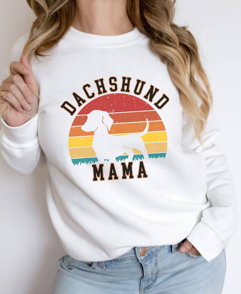 Dackel Weiner Hund Mama Sweatshirt, Lustige Kleidung Besitzer, Süße Retro Doxie Liebhaber Shirt, Geschecktes Weihnachtsgeschenk von InkYourWorld
