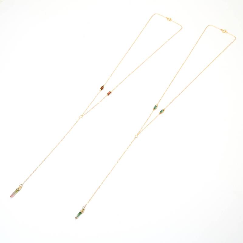 Lariat Gold Halskette Mit Kristall, Wassermelonen Turmalin Halskette, Edelstein Y-Halskette Für Frauen, Zierliche Lariat Gold Halskette Mit Kristall, Wassermelonen Turmalin Halskette, Edelstein Y-Halskette Für Frauen, Zierliche von InkaGioielli