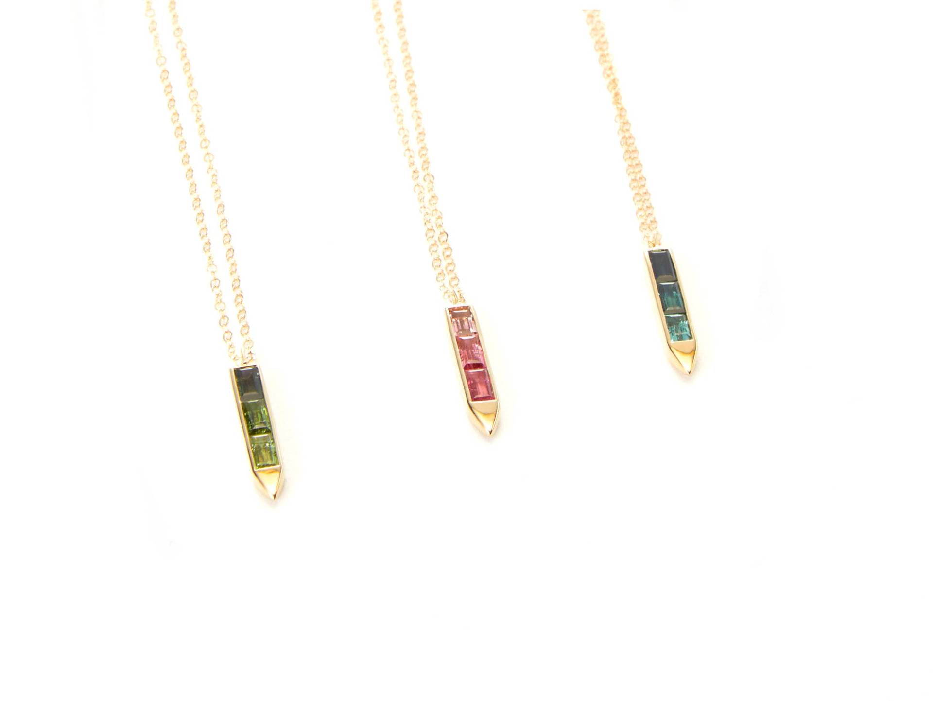 Ombre Edelstein Gold Halskette, Rosa Turmalin Füllen, Birthstone Oktober, Grüne Blau Halskette Ombre Edelstein Gold Halskette, Rosa Turmalin Füllen, Birthstone Oktober, Grüne Blau Halskette von InkaGioielli