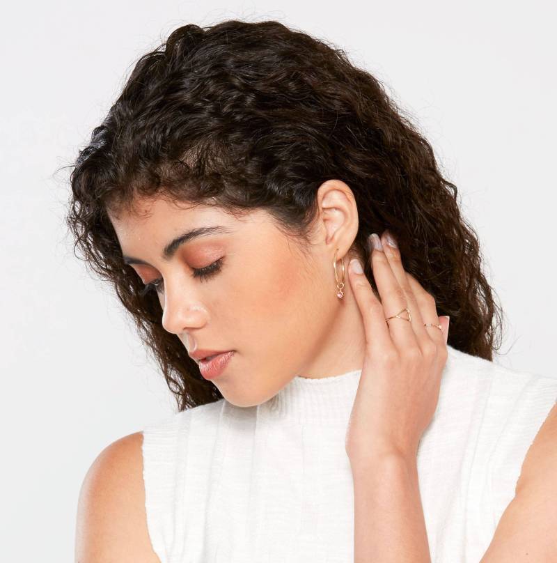 Turmalin Charm Ohrringe, Gold Fill Hoop Edelstein Hoops, Drei Größen von InkaGioielli