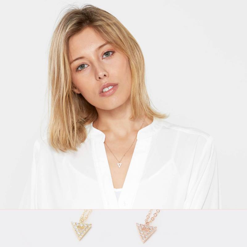 Zierliche Dreieck Pflaster Anhänger Halskette, Diamant-Halskette Für Frauen, Zarte Gold Füllen Schmuck, Zierliche Cz Rose Handgefertigt Zierliche Dreieck Pflaster Anhänger Halskette, Diamant-Halskette Für Frauen, Zarte Gold Füllen Schmuck, Zierliche Cz Rose Handgefertigt von InkaGioielli