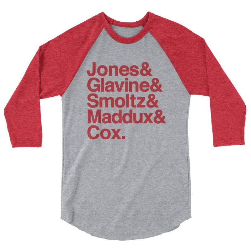 90Er Jahre Atlanta Braves Hall Of Famers Hof Chipper Jones John Smoltz Greg Maddux Tom Glavine Bobby Cox 1995 World Series Champs 3/4 Raglan Shirt 90Er Jahre Atlanta Braves Hall Of Famers Hof Chipper Jones John Smoltz Greg Maddux Tom Glavine Bobby Cox 1995 World Series Champs 3/4 Raglan Shirt von InkadelicApparel