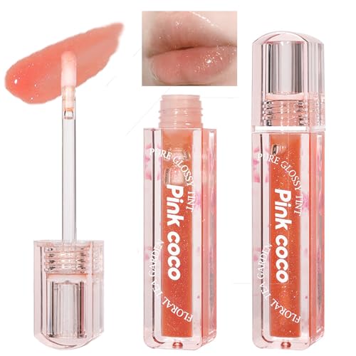 Hydrating Shimmery Plumping Lip Oil Gloss,Natural Moisturizing Long Lasting Glossy Clear Lip Plumper Glow Oil,Lightweight Transparent Shiny Waterproof Non-Sticky Lip Care Oil Lipstick for Women Girls von Inkjoy